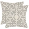 Moroccan Pillow (Set Of 2) - Light Grey - 18" X 18" - Safavieh