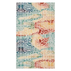 Neva Floral Accent Rug - Safavieh -Safavieh GUEST 14a7a78e 681b 4946 833a 3deb8a5e30d3