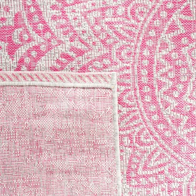 Courtyard CYH8734 Power Loomed Indoor/Outdoor Area Rug - Light Grey/Fuchsia - 5'3" X 7'6" - Safavieh. 4 Courtyard CYH8734 Power Loomed Indoor/Outdoor Area Rug - Light Grey/Fuchsia - 5'3" X 7'6" - Safavieh. - Image 2