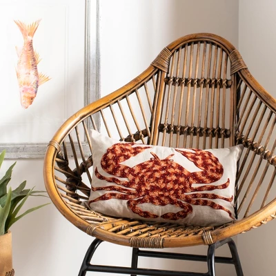 Lilia Lumbar Throw Pillow Beige/Red - Safavieh 4 Lilia Lumbar Throw Pillow Beige/Red - Safavieh - Image 2