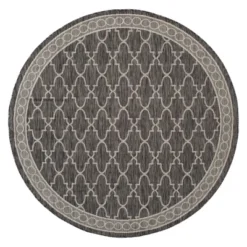 Brielle Outdoor Rug - Black / Beige - Safavieh -Safavieh GUEST 327e1f00 a172 4bb1 b6b4 1fdefec0edf2