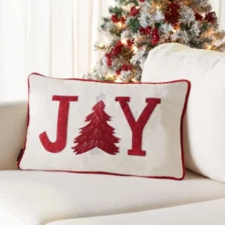 Joy Tree Pillow - Cream - 12"X20" - Safavieh -Safavieh GUEST 3e9c6e61 c19e 4094 8fe4 65365f2e79ee