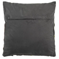 Perris Cowhide Pillow - Grey/Yellow/White - 20" X 20" - Safavieh -Safavieh GUEST 46b46c12 0752 4895 9ace e5c66d283894