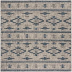 Yarrow Outdoor Rug Navy/Gray - Safavieh -Safavieh GUEST 477666a5 0d53 4193 8ae4 e6a36629287e
