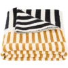 Lupin Throw Blanket - Mustard/Beige/Black - 50" X 60" - Safavieh -Safavieh GUEST 5595de39 ba3b 4929 ad47 081d4f6c1388
