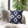 Blossom Pillow - Navy/Periwinkle - 16" X 16" - Safavieh -Safavieh GUEST 67198dec f06e 4a25 bba5 6b9249aa8ddc