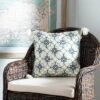 Mariella Pillow - White/Blue - 16" X 16" - Safavieh 1 Mariella Pillow - White/Blue - 16" X 16" - Safavieh -Safavieh GUEST 6a1b8ba6 9389 48c1 9dab 792d04588eac