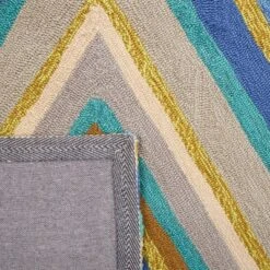 Blue/Multi Stripes Hooked Accent Rug - (2'3"x3'9") - Safavieh -Safavieh GUEST 6cb12ff3 23bd 4e8b a2eb fba25712ce1a