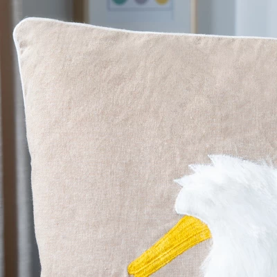 Quackadilly Goose Pillow - Beige/White - 20" X 20" - Safavieh 4 Quackadilly Goose Pillow - Beige/White - 20" X 20" - Safavieh - Image 2