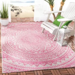 Courtyard CYH8734 Power Loomed Indoor/Outdoor Area Rug - Light Grey/Fuchsia - 5'3" X 7'6" - Safavieh. 13 Courtyard CYH8734 Power Loomed Indoor/Outdoor Area Rug - Light Grey/Fuchsia - 5'3" X 7'6" - Safavieh. -Safavieh GUEST 77a44f03 1aa7 4e08 857a bbfd3f03c6dd