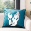 Romey Skull Pillow - Dark Green - 20" X 20" - Safavieh