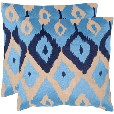 Jay Pillow (Set Of 2) - Indigo - 18" X 18" - Safavieh 3 Jay Pillow (Set Of 2) - Indigo - 18" X 18" - Safavieh