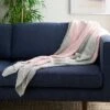 Elowen Throw Blanket - Grey/Pink - 50" X 60" - Safavieh -Safavieh GUEST 94a35fd5 fcd3 470e ba57 2d956a72b0f0