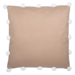 Temi Pillow - Beige/White - 18" X 18" - Safavieh -Safavieh GUEST aa14dc24 d739 4553 a27b c97c2f425c75