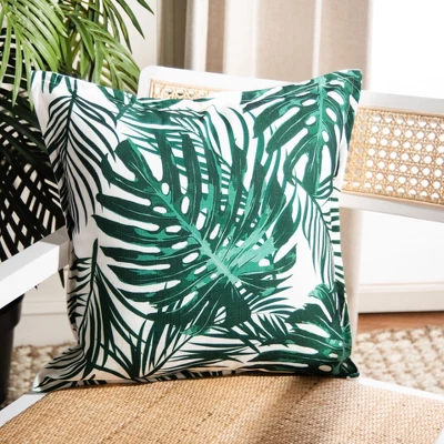 Andala Pillow - Green/White - 18" X 18" - Safavieh 3 Andala Pillow - Green/White - 18" X 18" - Safavieh