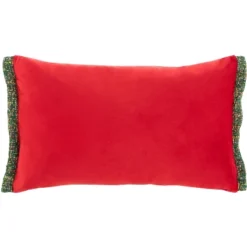 Cinnamon Pillow - Green/Red - 12" X 20" - Safavieh