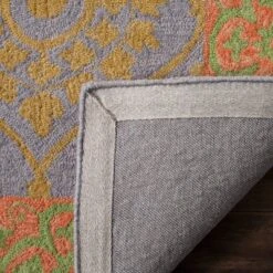 2'x3' Leaf Hooked Accent Rug Orange/Silver - Safavieh -Safavieh GUEST d48a0d9e f9bc 4fde 8e0c fbe74e88c9ab