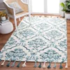 3'x5' Jacquard Hooked Accent Rug Ivory/Turquoise - Safavieh