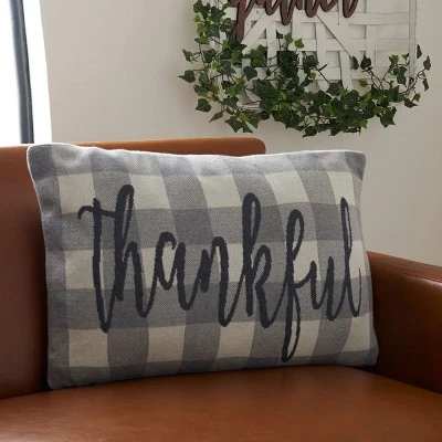Be Thankful Pillow - Dark Grey/Lightt Grey/Natural - 16"x24'' - Safavieh 4 Be Thankful Pillow - Dark Grey/Lightt Grey/Natural - 16"x24'' - Safavieh - Image 2