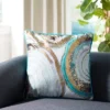 Nima Pillow - Blue/Gold - 18" X 18" - Safavieh
