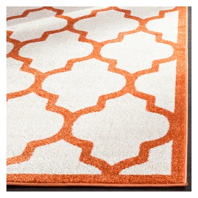 8'X10' Rectangle Outdoor Patio Rug Beige/Orange - Safavieh 3 8'X10' Rectangle Outdoor Patio Rug Beige/Orange - Safavieh